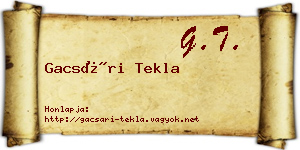 Gacsári Tekla névjegykártya